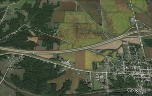 Aerial view of Wapello county Iowa 50 acre farm for sale