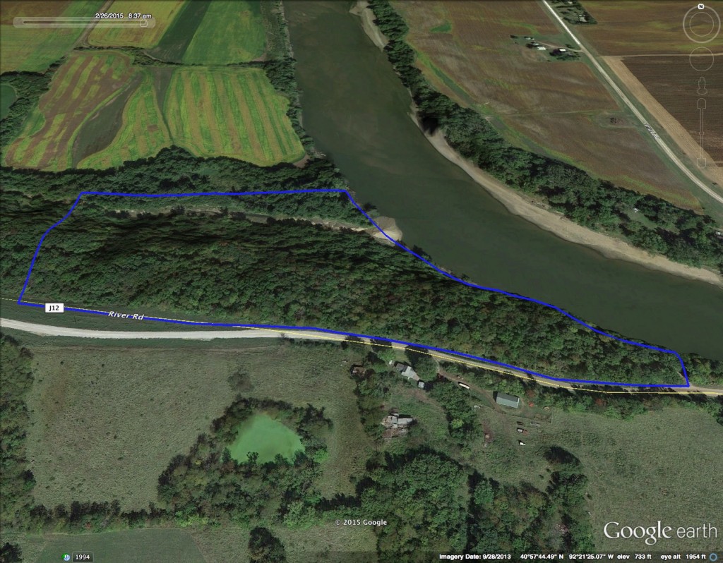Wapello county Iowa 24 acres timber for sale with river frontage