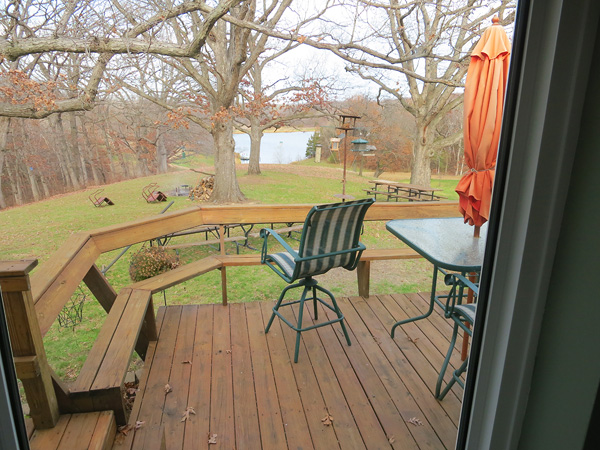 view from deck to lake on wapello county Iowa parcel for sale